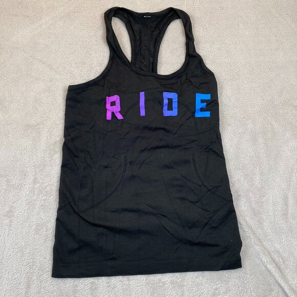 Lululemon Womens Athletic Tank Top Small Black Graphic Print Ride Racerback Gym - Picture 8 of 9